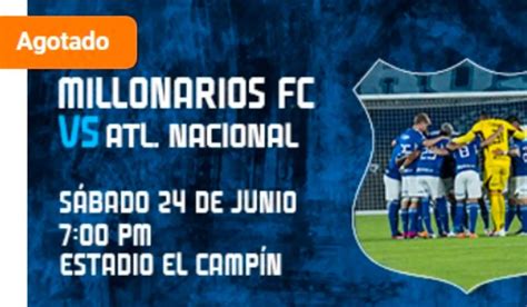 partido millonarios nacional sabado